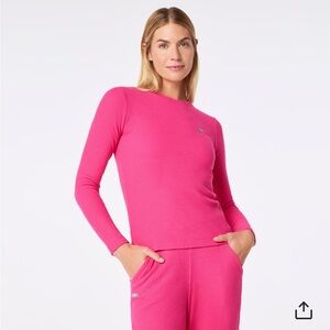 Figs waffle crew neck and waffle jogger sweatpants